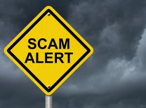 scam alert signage